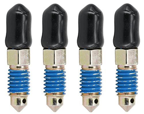 4 PCS Speed Bleeder,Bleeder Valve,Brake Bleeder Screws,Quick Bleeders with Dust Caps M8x1.25-27mm, H9405-4, H9422-4, 105182, 639520 - size: M8x1.25 - 27mm (4 PCS)