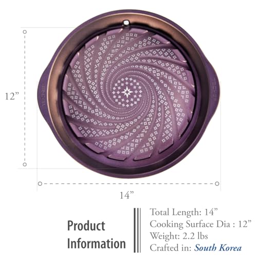 TECHEF - Korean BBQ Nonstick Grill Pan, KBBQ Grill Pan, PFOA-Free, Dishwasher Oven Safe, Made in Korea - color: Purple