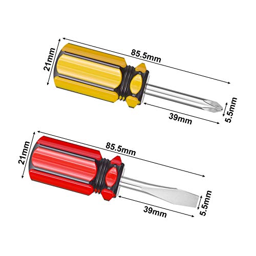 Small Screwdriver Two-Color Short Handle Stubby Screwdriver | Phillips Screwdriver, Flat Head Screwdriver