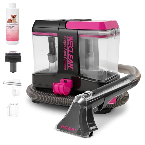 WECLEAN C5 Portable Carpet Cleaner Upholstery Deep Cleaner, Deep Cleaning for Carpet,Car Couch, with Deep Cleaning Solution,Blackpink - color: Black pink