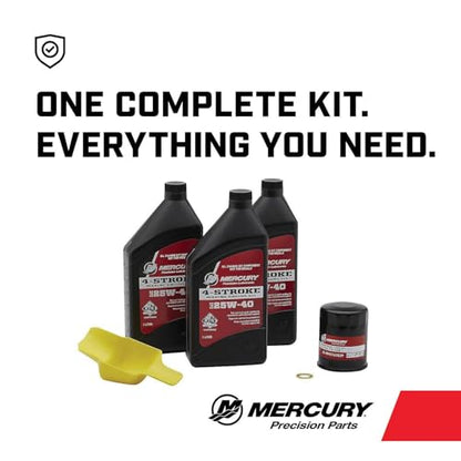 Mercury 8M0081916 25W-40 4-Stroke Outboard Oil Change Kit for Mercury 40/50/60hp EFI Outboards