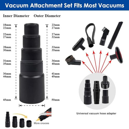 Alrens 14PCS Universal Vacuum Attachments for Shop Vac with Extension Wand | Versatile Vacuum Accessories, Crevice Tool and Adapters for Home, Car Cleaning & Workshop, Easily Clean Hard-to-Reach Areas - style: 14PCS
