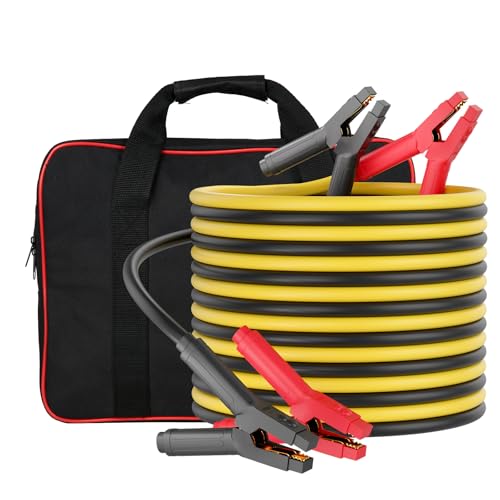 Jumper Cables Heavy Duty 1000Amp, 0 Gauge x 25 Feet Jumper Cables for Car, Truck, RV 12V Batteries Jump Starting, Carrying Bag Included