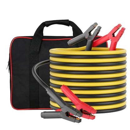 Jumper Cables Heavy Duty 1000Amp, 0 Gauge x 25 Feet Jumper Cables for Car, Truck, RV 12V Batteries Jump Starting, Carrying Bag Included