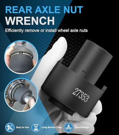 27353 Rear Axle Nut Wrench Fit for Ford F-250, F-350, F-450 Trucks 2003 and Up, 4 Lug Socket Wrench for 10-1/2-inch Rear Axle, 2-3/4-inch Outer, Replace for 205-448 27353 6610