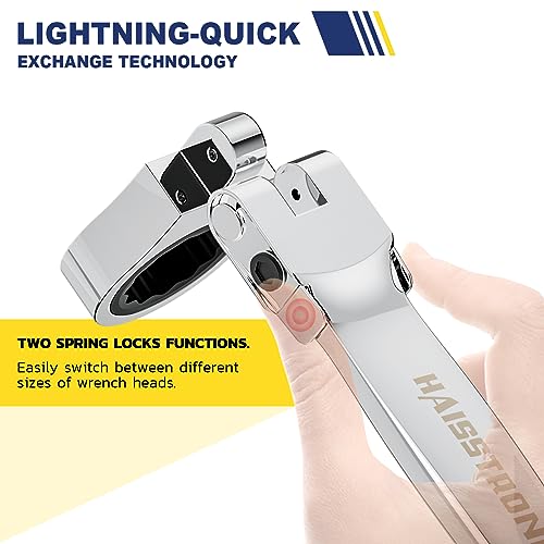 haisstronica 12 in 1 Interchangeable Heads Ratcheting Combination Wrench Set, 8-19mm Metric Flex Head Ratchet Wrench Tool for Auto, Tools for Men Gifts - size: Metric-12 in 1