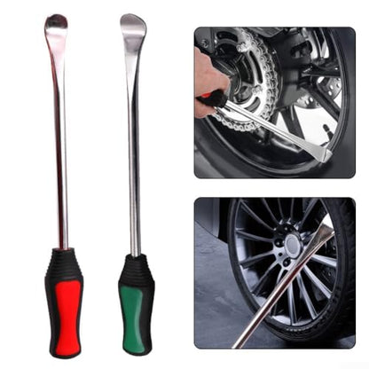 Tire Changing Lever Tool Set with Rim Protector for Auto Motorcycle - Steel Tire Iron Spoon Kit Red Green(Green) - color: Green