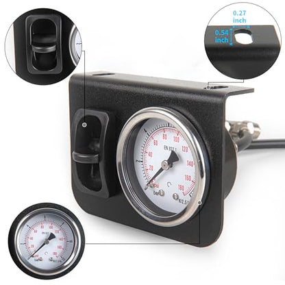 Air Gauge Control Kit in-Cab Single Panel Paddle Valve Switch with Quick Connect Fitting for Air Bag Suspension System 0-180psi - color: Single dial