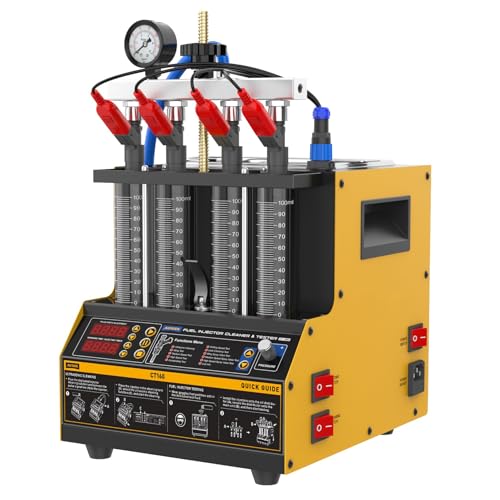 Fuel Injector Cleaner Tester, 4 Cylinder & 2L Ultrasonic Injector Cleaner and Tester Machine with Cleaning Fluid Heating, 5 Adapters, 9 Testing Functions for Automotive & Motorcycle, 110V/220V, CT160 - size: CT160