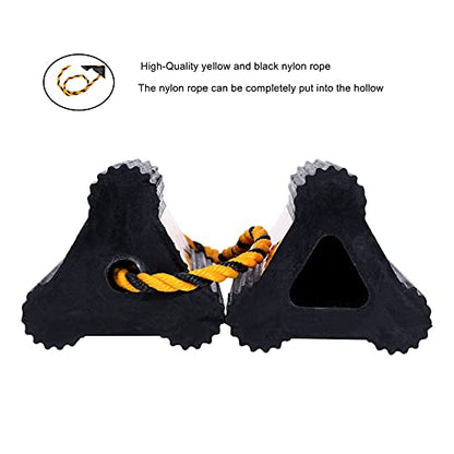 Wheel Chocks Rubber Heavy Duty Trailer Wheel Chocks with Red Reflective Visibility Tape and Yellow Nylon Rope 8.27" x 4.53" x 3.94" (Comes with Spare Red Reflective Strip) - color: RED