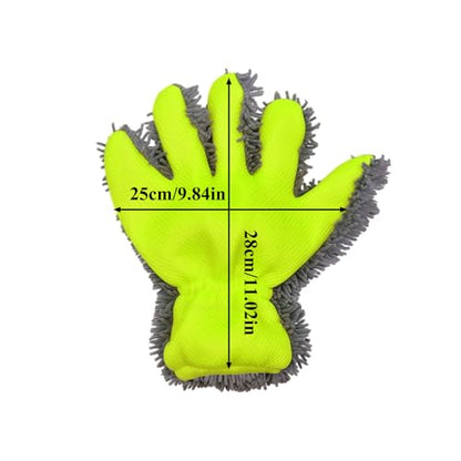 Microfiber Wash Mitt, 2-Pack Car Wash Gloves with 5-Finger Design, Scratch Free Chenille Wash Mitts for Car Washing, Ultra-Soft Detailing Kit for Wheel Tight Spot