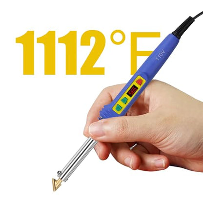 100W Digital Plastic Welder Iron UL Certified Adjustable Temp Kit | UL Certified 100W plastic welder with LED digital display and adjustable temp control for stable, safe plastic fusion repair