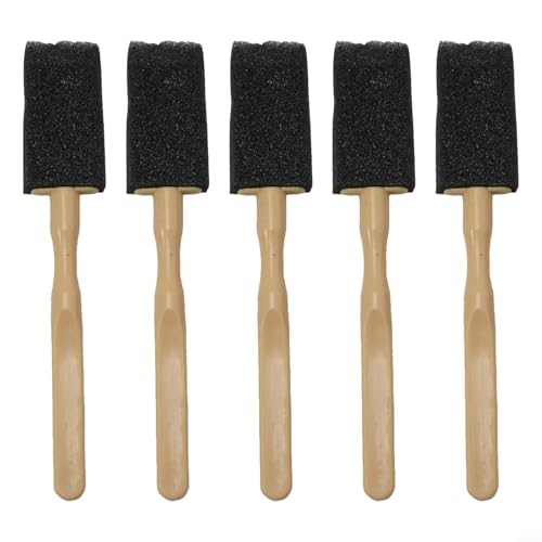 5Pcs Car Air Vent Cleaning Brush Set Soft Sponge Detailing Tool for Grille Dashboard Console Interior Dust Removal Black