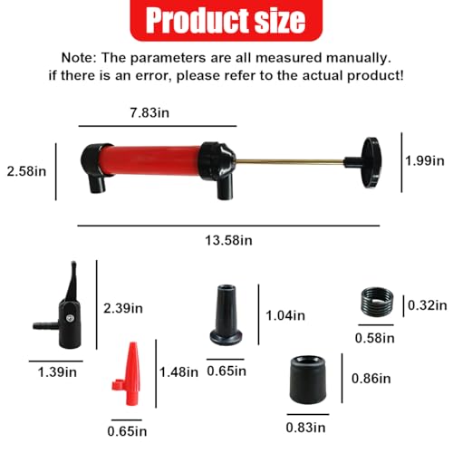Multi-Use Siphon Fuel Transfer Pump Kit, Universal Hand Fluid Transfer Pump with Siphon Hose, Portable Automotive Oil Extractor Accessories for Gas, Liquid (Black)