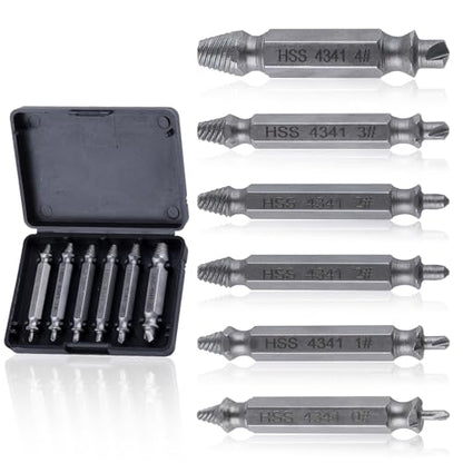 6Pcs Titanium Damaged Screw Extractor Set Damaged Screw Extractor Set Remover Kit for Stripped Screws Nuts & Bolts Bolt Etractor Kit for Easy Removal of Rusty Broken