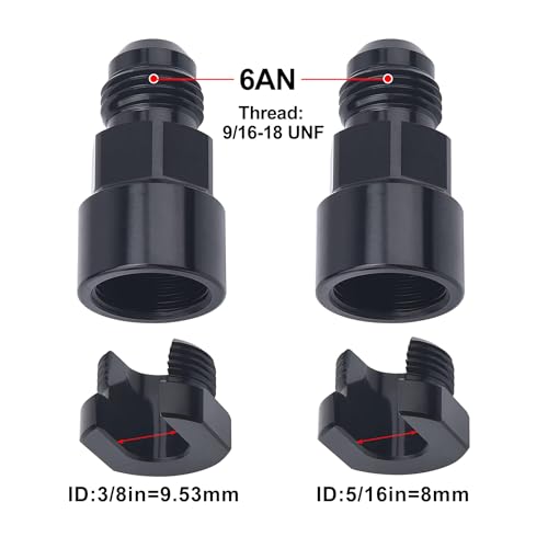 EVIL ENERGY 6AN Male to 3/8" & 5/16" Quick-Disconnect Female EFI Fuel Rail Fitting Aluminum - size: 6AN to 3/8 & 5/16