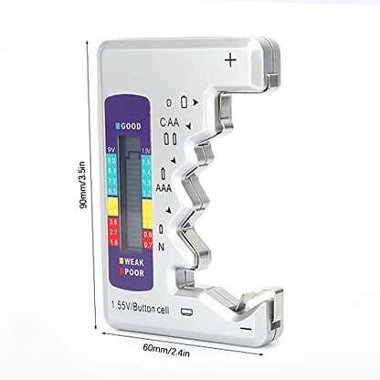 AUNMAS Digital Battery Tester with LCD Display, Universal Battery Capacity Analyzer and Checker for AA/AAA/C/D/9V 1.5V Batteries