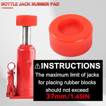 Polyethylene Bottle Jack Pad Adapter Protector Car Jacking Lifting Tool Pinch Weld Side Disk 37mm 1.45" Hole for Most 10T Bottle Jacks (Red, 37MM=1.45") - size: 37MM=1.45"