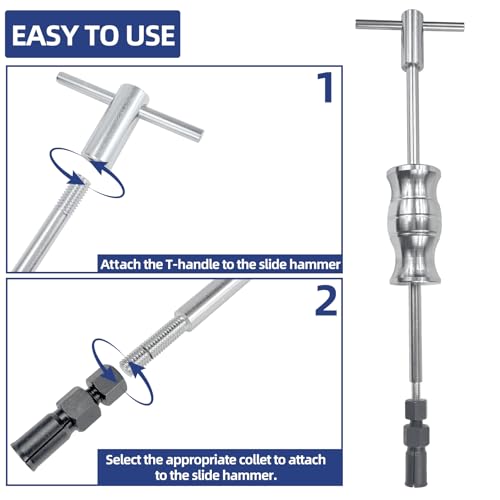 12Pcs Bearing Puller ＆ Blind Bearing Puller ＆ Slide Hammer Puller Kit | for Bearing Diameter 8-32mm (slide hammer two jaw puller)