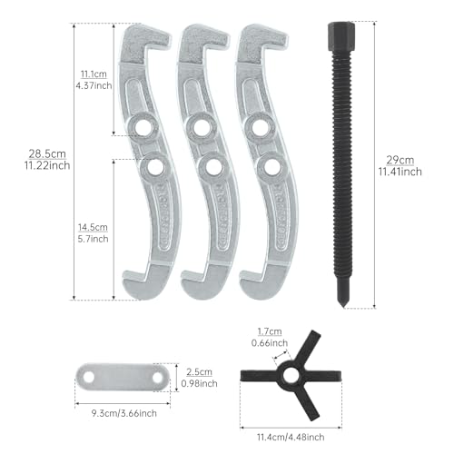 ChgImposs 10 Inch 3-Jaw Gear Puller, 2 Jaw 3 Jaw Puller for Pulley Gears Bearings and Flywheels, Heavy Duty Pulley Puller with Reversible Jaws, High Carbon Steel Removal Tool Bearing Puller Tool - size: 10 Inch