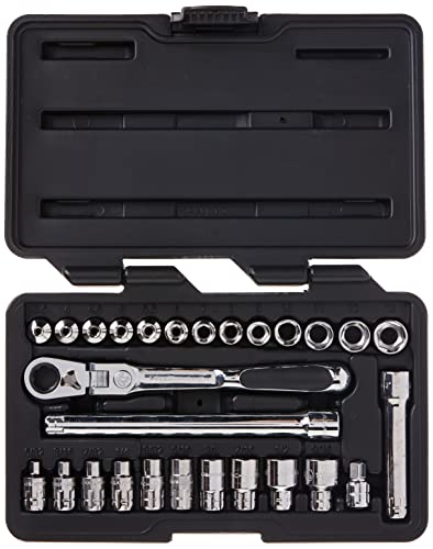 GEARWRENCH 27 Pc. 1/4" Drive 6 Pt. Pass-Thru Mechanics Tool Set, Standard SAE/Metric - 891427