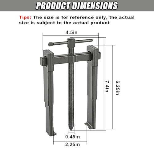 2 Jaw Gear Puller - 8" Carbon Steel Two Jaws Bearing Puller/Remover Tool, Adjustable Car Internal External Removal Tool for Pump Pulleys Flywheels Gears Bearings