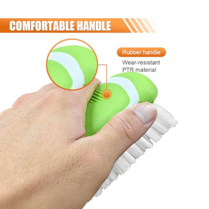 Car Carpet and Upholstery Cleaning Brush, Stiff Bristle Car Detailing Carpet Scrub Brush with Hanging Hole, Vehicle Interior Detailing Brushes for Floor Mats, Couch, Leather Seat (Green) - color: Green
