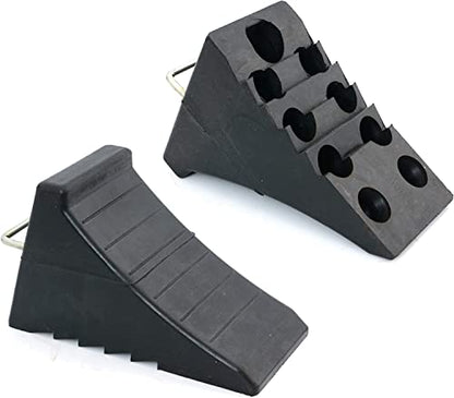 AFA Tooling 8T Heavy-Duty Wheel Chocks, 4 Pack, Two Pairs & Steel Handles | Four pieces cover separate parking spots without repositioning, saving time for multi-axle RVs, trailers and work vehicles - color: 4 Pack Extra Large