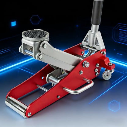 Low Profile Floor Jack 1.5 Ton, 3300LBS Hydraulic Car Jack with 3-3/20" to 14-10/27" Lift Range | Aluminum Steel Racing Jack with Dual Piston Quick Lift | Professional Garage Shop Equipment