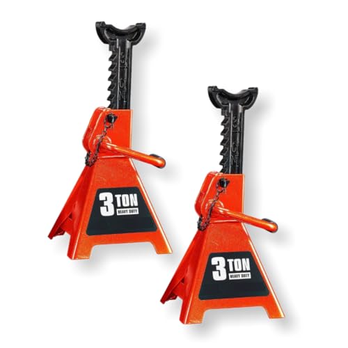 Fits Daytona 3 Ton Heavy Duty Ratcheting Jack Stands (Metal Orange) - color: Metal Orange