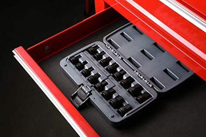 ARES 23021 16-Piece Stubby Impact SAE and Metric Hex Bit Socket Set | Chrome Moly Steel Construction and Manganese Phosphate Coating; Includes Storage Case - size: Stubby SAE and Metric Impact Hex Driver Set