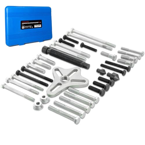 Thorstone 46pcs Harmonic Balancer Puller Set, Steering Wheel Flywheel Crankshaft Pulley Puller,Blue - color: Blue, size: Puller