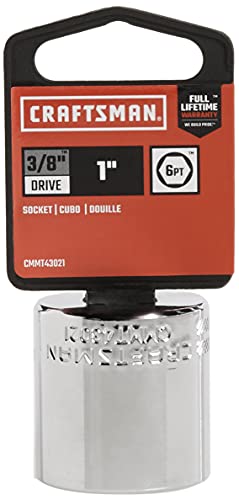 CRAFTSMAN Shallow Socket, SAE, 3/8-Inch Drive, 1-Inch, 6-Point (CMMT43021) - size: 1"