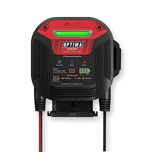 OPTIMA® D200+ Maintainer and Lithium Charger for 12 Volt Starting Batteries | Including 12V Lithium, AGM, Flooded and Powersports Batteries