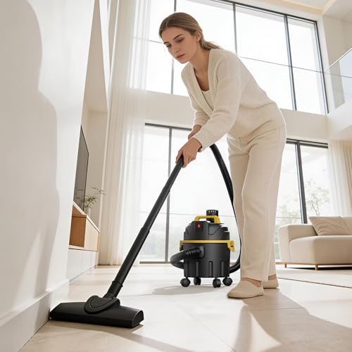 Wet & Dry Shop Vacuum Cleaner with Blower, 15L / 4 Gallon Portable Shop Vac, 800W for Home, Garage, Car, Pet Hair & Workshop, with Multiple Nozzles and Attachments