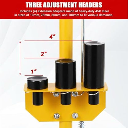 GarveeTech 22 Ton Air Hydraulic Floor Jack for Heavy Duty Trucks & Tractors – Low Profile (9"-17.7"), 4 Adapters, 46" Adjustable Handle – 44,000 Lbs Capacity - color: 22 Ton Yellow