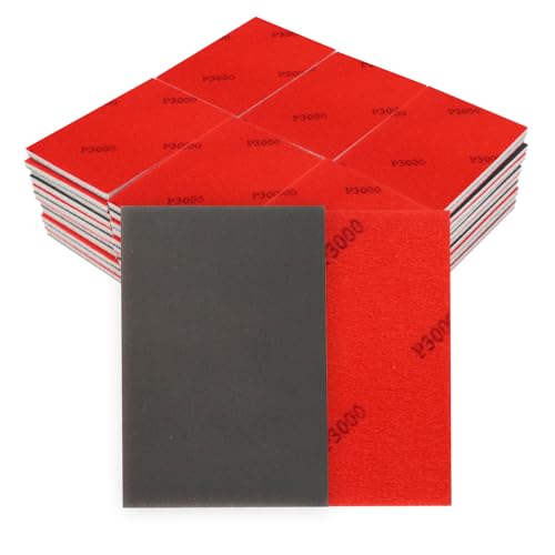 50 PCS Sanding Sponge Assortment, 3000 Grit Sandpaper Assortment, Hook & Loop Sanding Block for Wood, Metal, Drywall, Furniture Polishing - Dry Wet Sanding Paper for Smooth Finishing - color: 3000 Grit