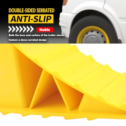 Wheel Chocks for Trailer 2 Pack,Non-Slip Heavy Duty Wheel Chocks for Parking Safety,Universal Triangular Tire Blocks Car Accessories for Most Trailers/RVs/Campers