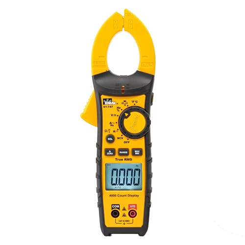 IDEAL Electrical 61-747 TightSight 400 Amp 600-Volt Digital Truerms AC/DC Clamp Meter, CAT III 600V, Dual Backlit Displays, Flashlight, NCV 40–600V, Temp, Continuity, Capacitance, Diodes, Probe Holder