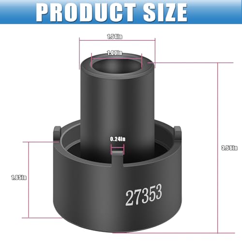 YMT 27353 Rear Axle Nut Wrench 4 Lug Socket Wrench Fits for Ford F-250 F-350 F-450 Trucks 2003 and Up, 10-1/2-inch Rear Axle, 2-3/4-inch Outer, Replace for 205-448 27353 6610