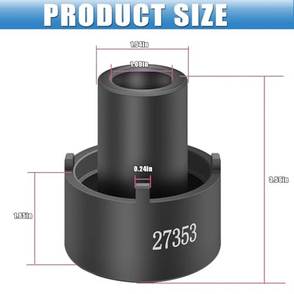 YMT 27353 Rear Axle Nut Wrench 4 Lug Socket Wrench Fits for Ford F-250 F-350 F-450 Trucks 2003 and Up, 10-1/2-inch Rear Axle, 2-3/4-inch Outer, Replace for 205-448 27353 6610