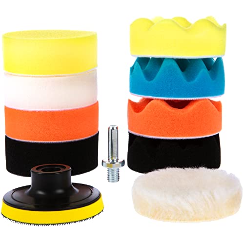 CANOPUS Buffing Pads, Polishing Pad Kit, Buffer for Car Detailing, Polishing Wheel for Drill, Car Polishers and Buffers Kit for Sanding, Polishing, Waxing & Sealing Glaze, 3 inch, 11 Pieces - size: 11 Pieces