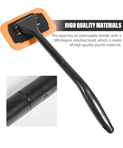 RACOONA Windshield Cleaning Tool,Car Cleaning Window Tool,Car Window Cleaner Tool,Car Accessories Car Window Cleaner with Unbreakable Extendable Handle and Microfiber Cloth for Auto Glass Wiper Car