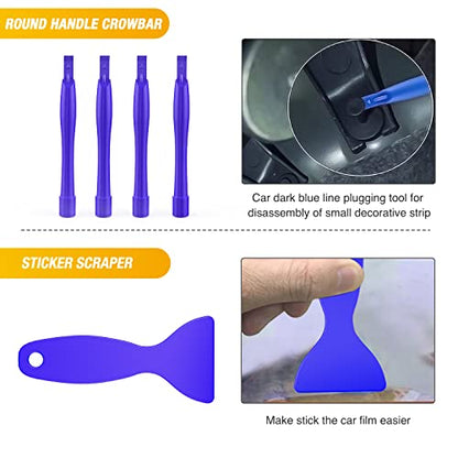 GOOACC 102Pcs Trim Removal Tool, Auto Push Pin Nylon Bumper Retainer Clip Set Fastener Terminal Remover Tool Round Handle Crowbar Pry Kit Car/Radio Panel - color: 60Pcs Clips + 42 Remover