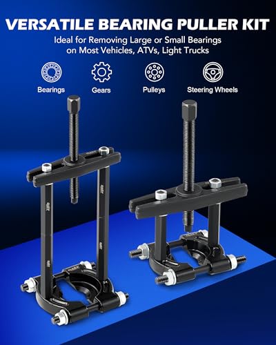 Orion Motor Tech 2 in 1 Bushing Driver Tool & Bearing Press Kit, Complete Bushing & Bearing Service Kit with 2" and 3" Jaws, 5 Ton Capacity Bearing Separator, Heavy Duty Wheel Bearing Puller Tool Set