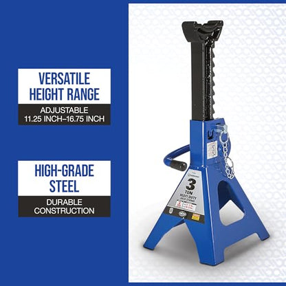 Strongway Double-Locking 3-Ton Jack Stands — 6,000-Lb. Capacity, 1 Pair, Model# NT43002A - style: 3 Ton