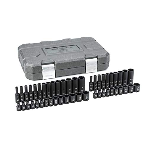 GEARWRENCH 48 Pc. 1/4" Drive 6 Pt. Impact Socket Set, Standard & Deep, SAE/Metric - 84902 - size: SAE/Metric