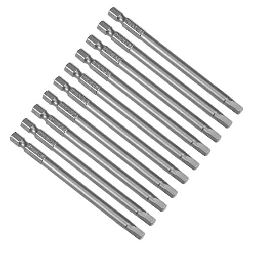 uxcell 10 Pcs H5 Magnetic Hex Head Screwdriver Bits, 1/4 Inch Hex Shank 3.94-inch Length S2 Power Tools - size: H5*100mm