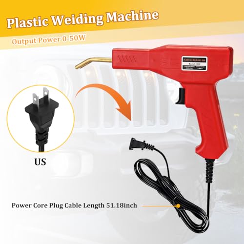 Car Plastic Welder, Vehicle Plastic Welding Kit with 200PCS Hot Welding Staplers ＆ Carry Case, Portable Automotive Bumper Crack Repair Welder Gun Set, Universal for SUV Sedan RV