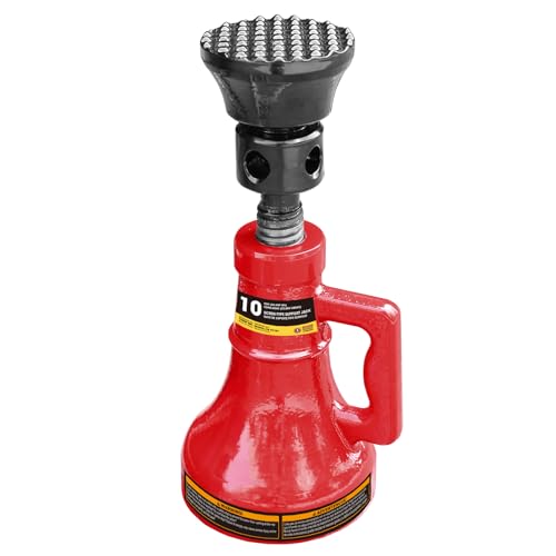 Jack Boss 10 Ton (10,000 LBs) Professional Car Support Screw Jack for House Construction Bridge Stabilization, Red - size: 10 TON